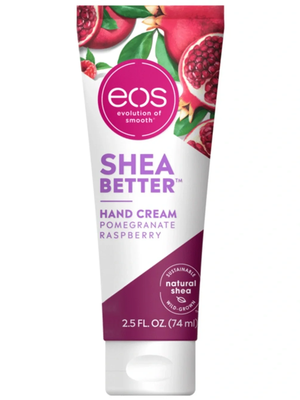eos Shea Better Pomegranate Raspberry Hand Cream - Magenta and White